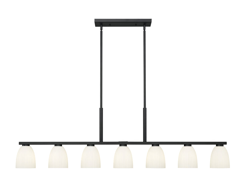 Naya 7 Light 64" Linear Pendant in Matte Black
