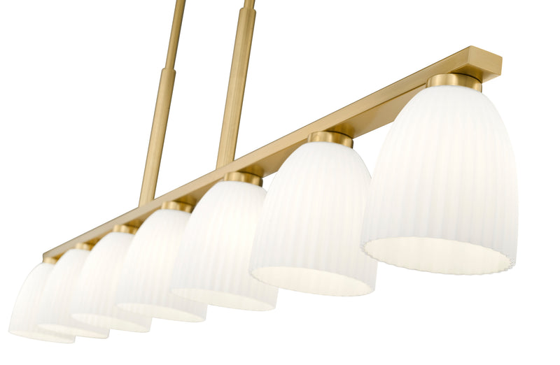 Naya 7 Light 64" Linear Pendant in Modern Gold