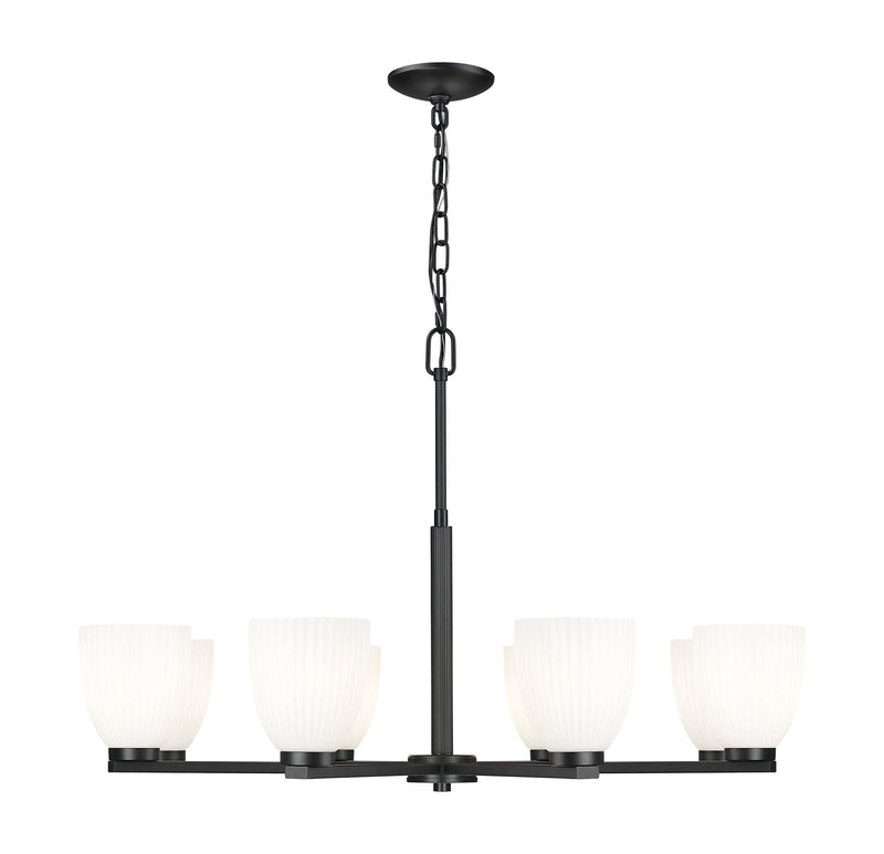 Naya 8 Light 33.25" Chandelier in Matte Black