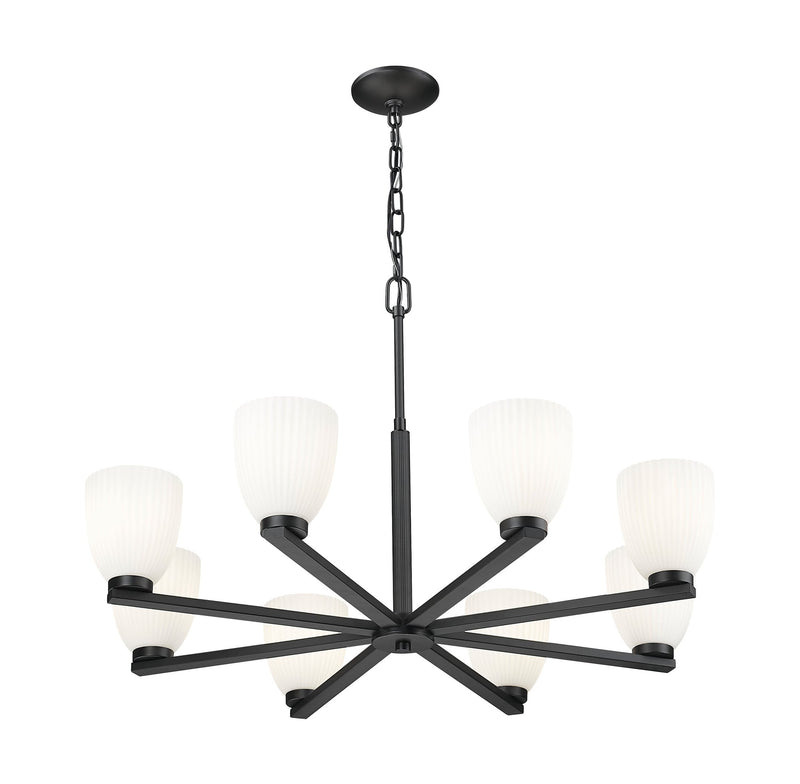 Naya 8 Light 33.25" Chandelier in Matte Black