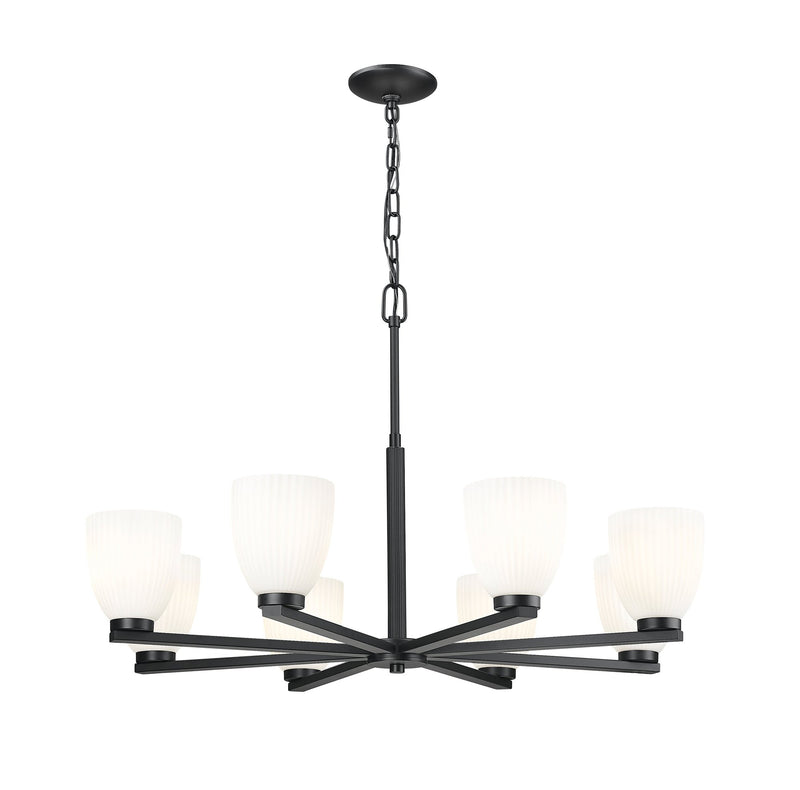 Naya 8 Light 33.25" Chandelier in Matte Black
