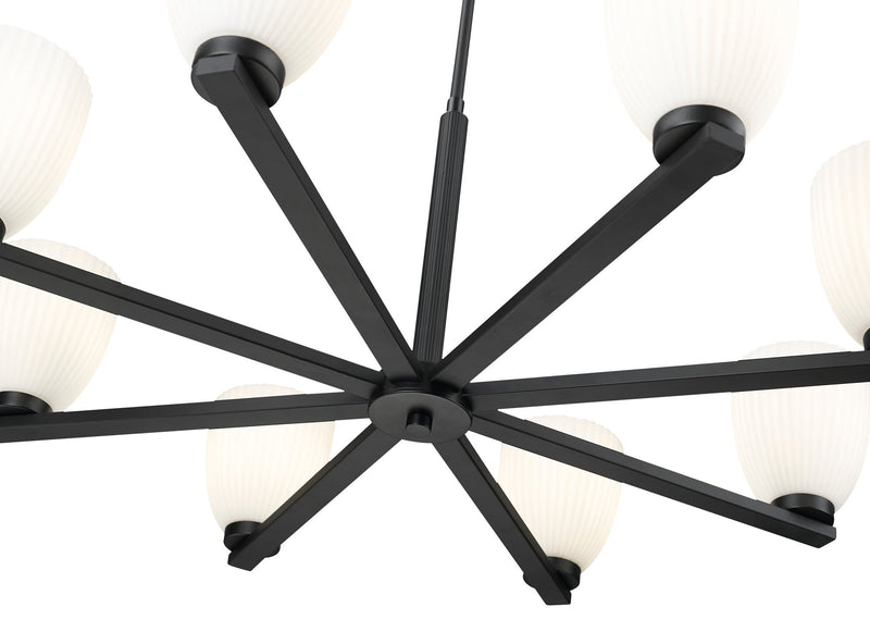 Naya 8 Light 33.25" Chandelier in Matte Black