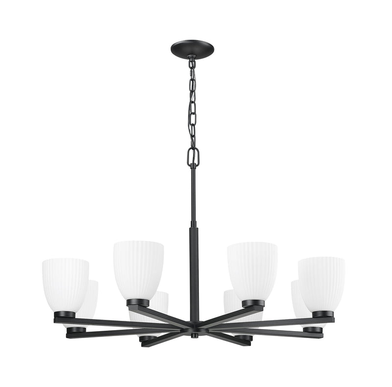Naya 8 Light 33.25" Chandelier in Matte Black