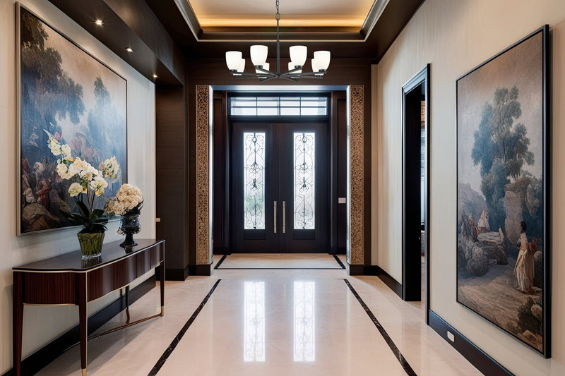 Naya 8 Light 33.25" Chandelier in Matte Black in a room setting
