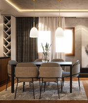 Naya 1 Light 11.75" Pendant in Modern Gold in a room setting