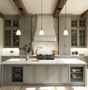 Naya 1 Light 8" Pendant in Matte Black in a room setting