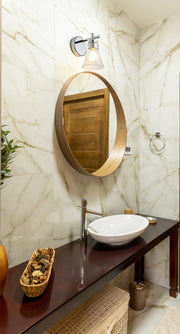 Belle 1 Light 5.25" Wall Sconce in Chrome in a room setting
