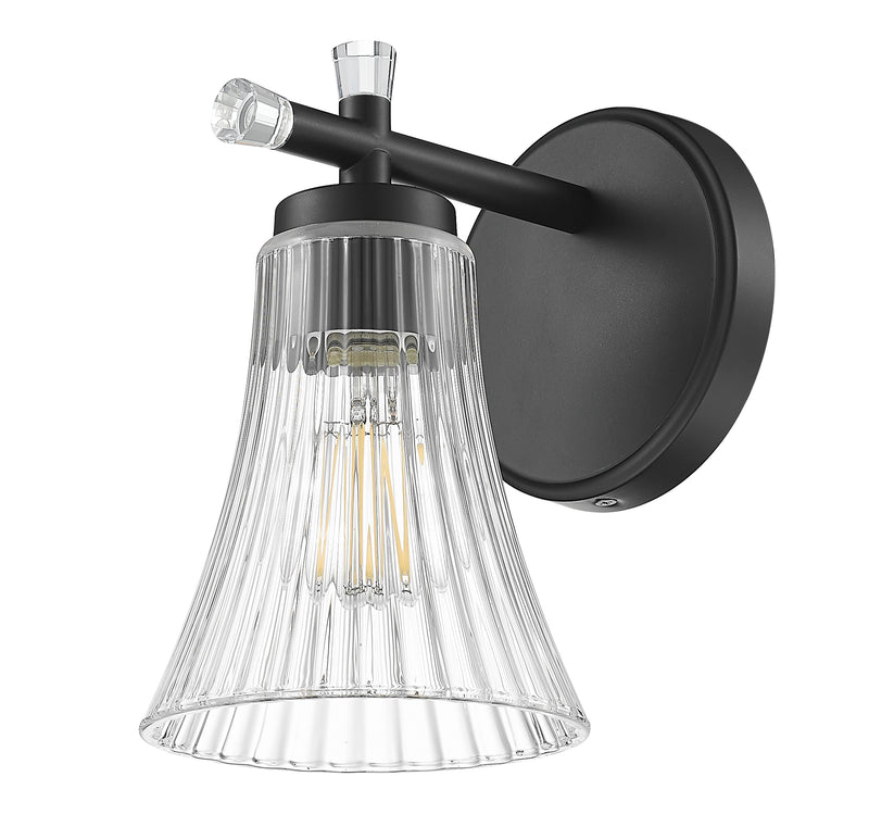 Belle 1 Light 5.25" Wall Sconce in Matte Black