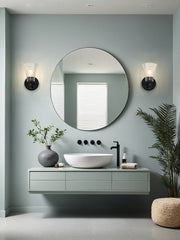 Belle 1 Light 5.25" Wall Sconce in Matte Black in a room setting