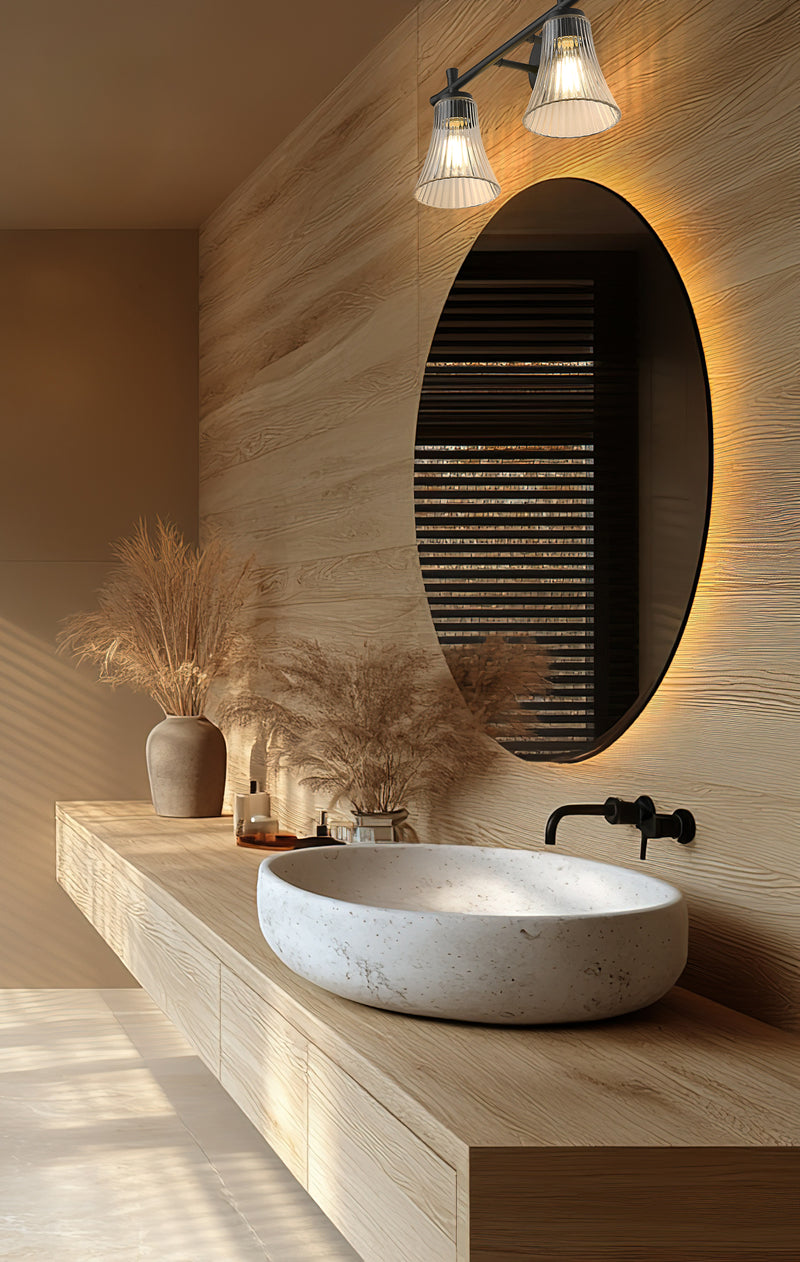 Belle 2 Light 16" Vanity in Matte Black in a room setting