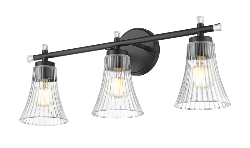 Belle 3 Light 24" Vanity in Matte Black