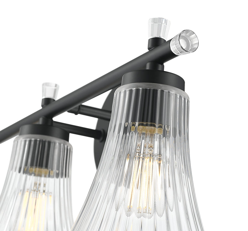 Belle 3 Light 24" Vanity in Matte Black