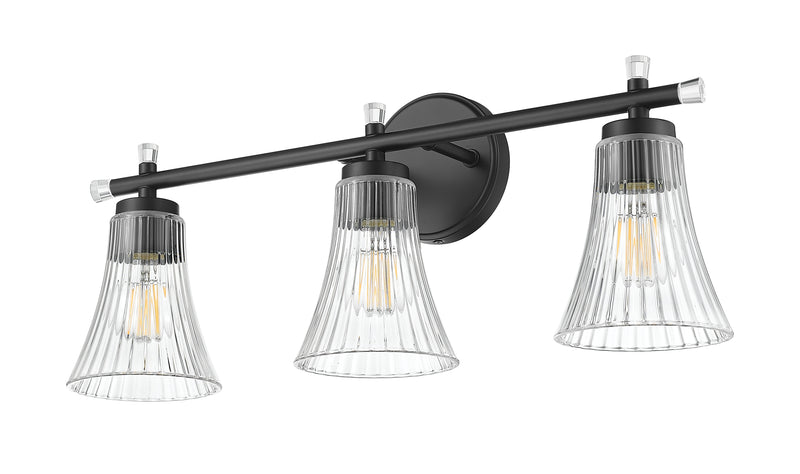 Belle 3 Light 24" Vanity in Matte Black