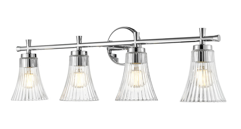 Belle 4 Light 32" Vanity in Chrome