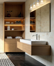 Belle 4 Light 32" Vanity in Chrome in a room setting