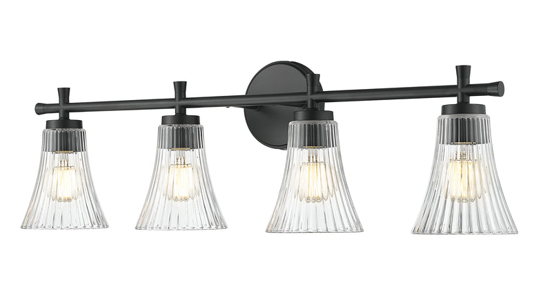Belle 4 Light 32" Vanity in Matte Black