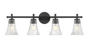 Belle 4 Light 32" Vanity in Matte Black