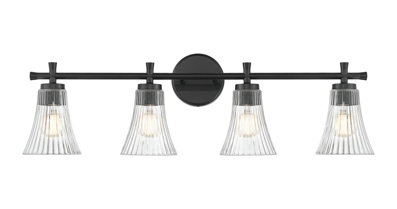 Belle 4 Light 32" Vanity in Matte Black