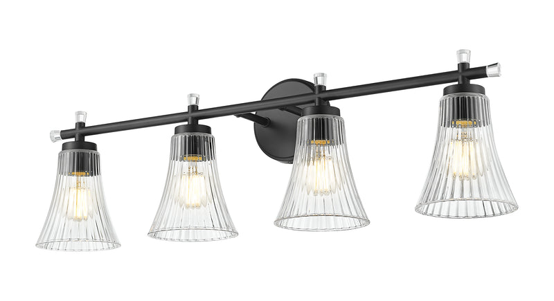 Belle 4 Light 32" Vanity in Matte Black