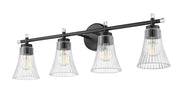 Belle 4 Light 32" Vanity in Matte Black