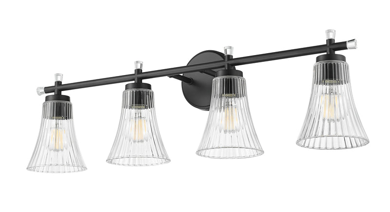 Belle 4 Light 32" Vanity in Matte Black