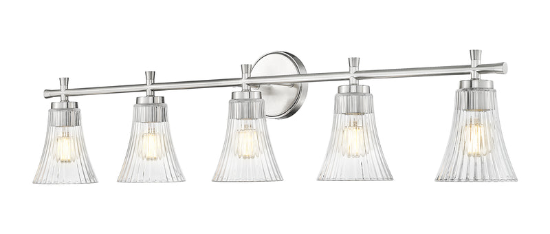 Belle 5 Light 42" Vanity in Brushed Nickel