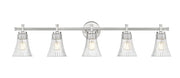 Belle 5 Light 42" Vanity in Brushed Nickel