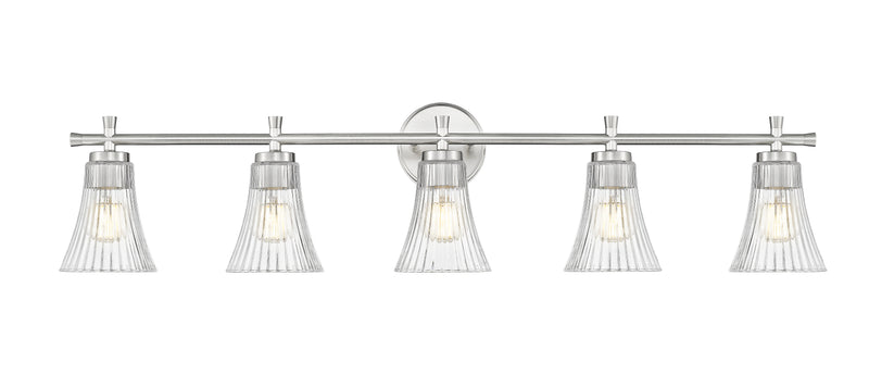 Belle 5 Light 42" Vanity in Brushed Nickel