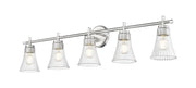 Belle 5 Light 42" Vanity in Brushed Nickel