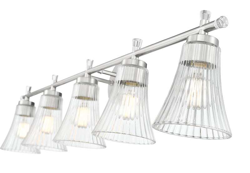 Belle 5 Light 42" Vanity in Brushed Nickel