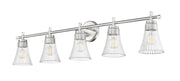 Belle 5 Light 42" Vanity in Brushed Nickel