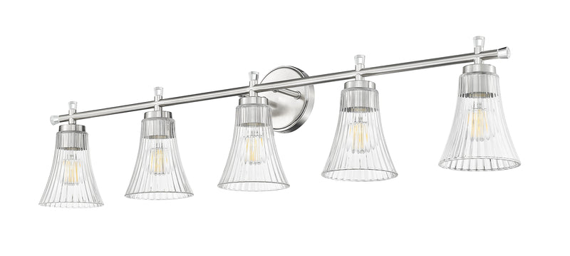 Belle 5 Light 42" Vanity in Brushed Nickel