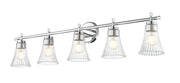 Belle 5 Light 42" Vanity in Chrome
