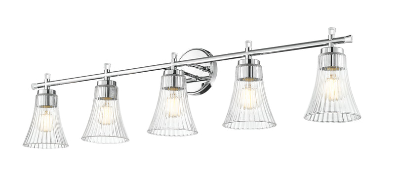 Belle 5 Light 42" Vanity in Chrome