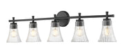 Belle 5 Light 42" Vanity in Matte Black