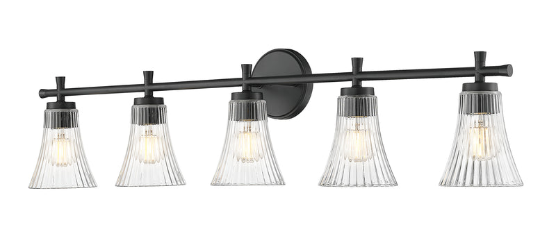 Belle 5 Light 42" Vanity in Matte Black