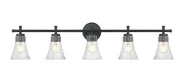 Belle 5 Light 42" Vanity in Matte Black
