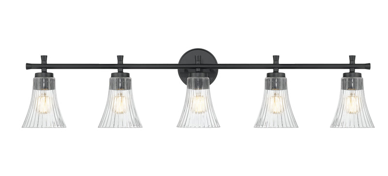 Belle 5 Light 42" Vanity in Matte Black