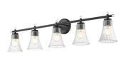 Belle 5 Light 42" Vanity in Matte Black