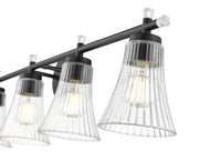 Belle 5 Light 42" Vanity in Matte Black