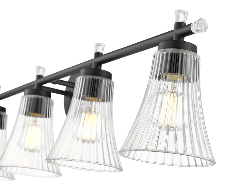 Belle 5 Light 42" Vanity in Matte Black
