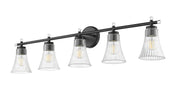 Belle 5 Light 42" Vanity in Matte Black