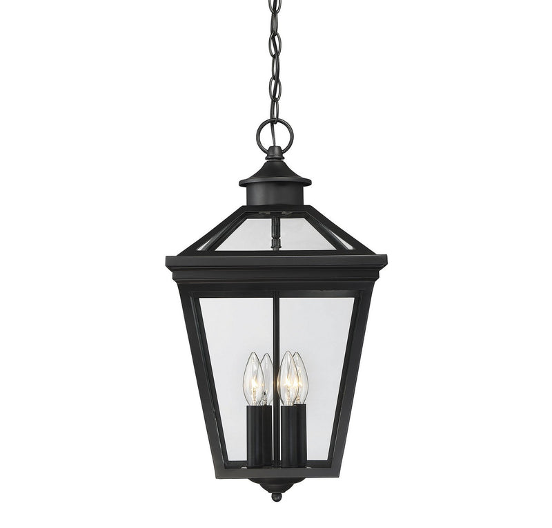 Ellijay 4-Light Outdoor Lantern Pendant in Black