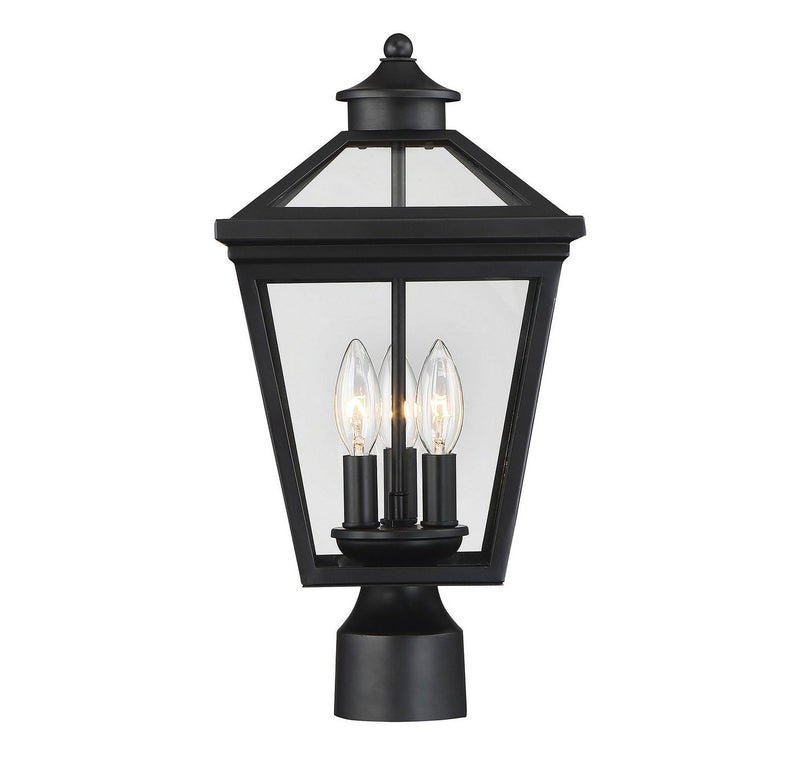 Ellijay 3-Light Outdoor Post Light in Black