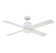 Contemporary 52" LED Ceiling Fan with Frosted Glass in White