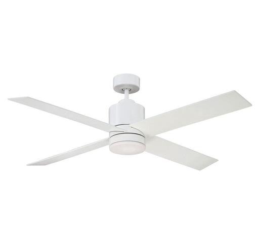 Contemporary 52" LED Ceiling Fan with Frosted Glass in White