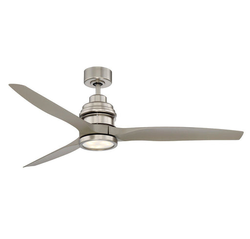 Contemporary 60" LED Ceiling Fan with Frosted Glass in Brushed Nickel
