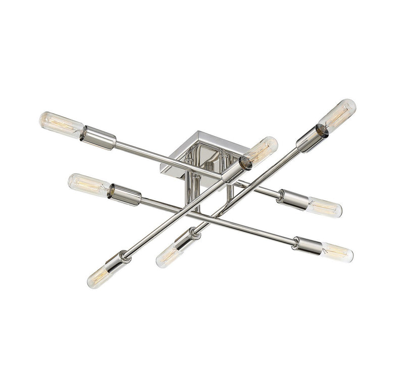 Lyrique 8-Light Semi-Flush Mount in Polished Nickel