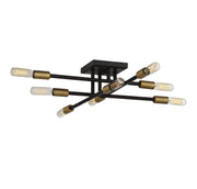 Lyrique 8-Light Semi-Flush Mount in Bronze with Brass Accents