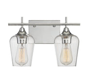 Octave 2-Light Clear Glass Bath Vanity Light in Polished Chrome